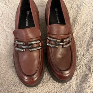 Vera Pelle Rich Brown Leather Slip-Ons